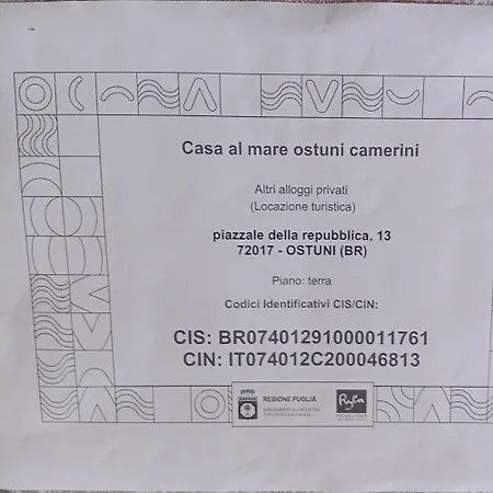 Casa Al Mare Ostuni Camerini Дом отдыха *